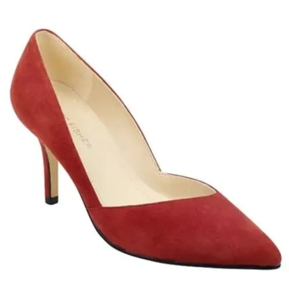 Marc Fisher Tuscany Pump – Luxe Red Suede, Size 9, Excellent Condition